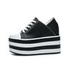 Fashion High quality 12cm Platform Wedge Sneakers Shoes Slippers for Women Shoes Spring Autumn Breathable Summer Shoes Mules Breathable