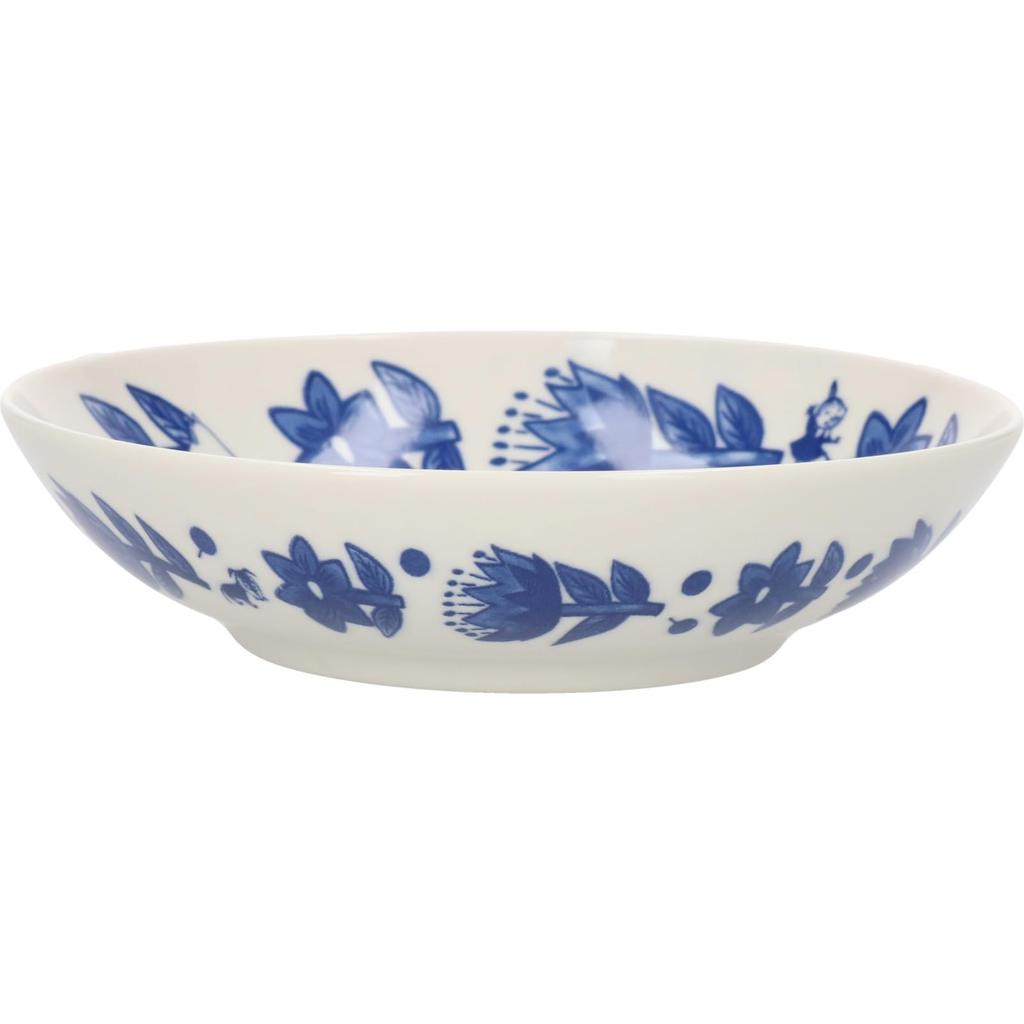 MOOMIN "Blue Flora" Bowl and Plate Set (3 pieces, 17cm each) - Nordic Style, Moomin Merchandise, Mother's Day Gift, Made in Japan, MM7000-76