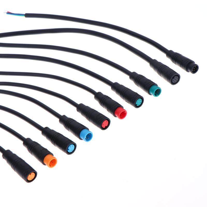 Black Ebike Accessories Optional Cable Base Connector Waterproof Connector 2/3/4/5/6Pin Cable Display Pin