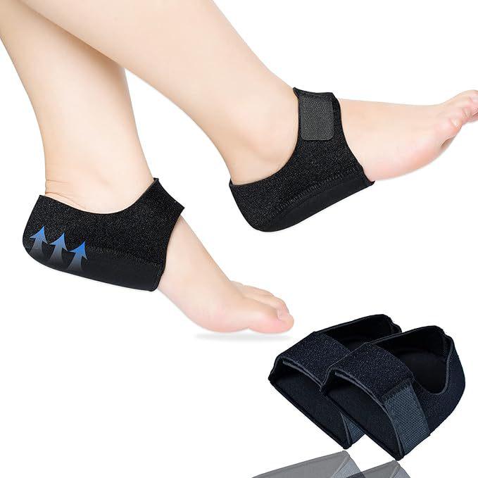 Gel Heel Wraps: Velcro Heel Covers & Warmers for Men and Women - Relieve Foot Fatigue & Absorb Shock