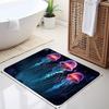1 Stück Quallenmuster Bequemer Badezimmerteppich Saugfähig und Dekor Badewannenvorleger Meeresleben Fußmatte Zubehör Heimdekoration