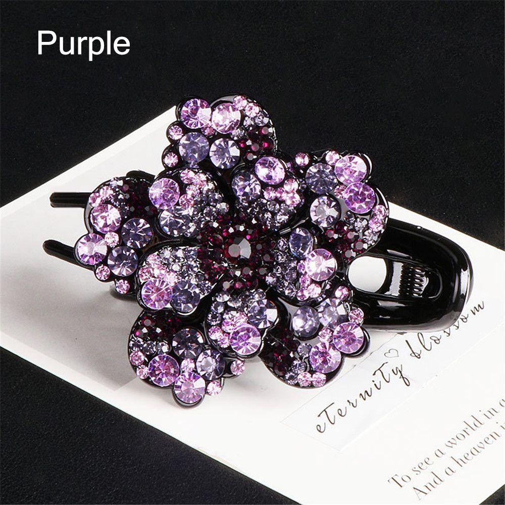 Hair Accessories Rhinestone Flower Duckbill Clips Hair Clips for Women Ponytail Headwear Hairpin