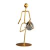 Athlete Crystal Ball Figurine Iron Gold Desktop Ornament Crafts Decor Supplies for Home Bedroom Living Room Desk Decor