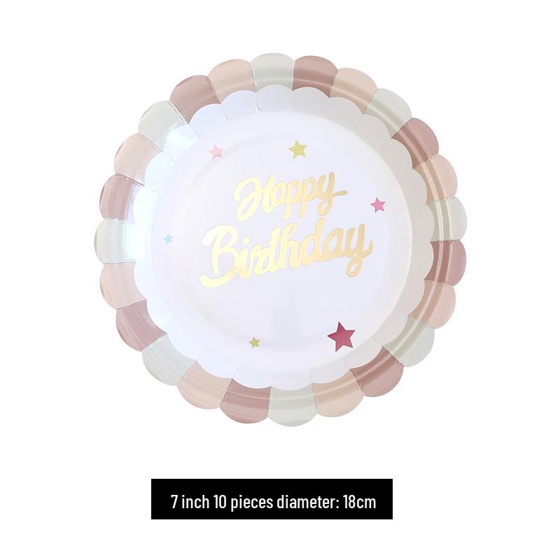 Kids' Party Disposable Tableware: Birthday Tablecloth, Cake Plates, and Dessert Table Decor