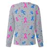 Women Long Sleeve Pattern Tops Pocket Working Stand-up Collar Single-breasted Protective Overalls Jacket Top Christmas