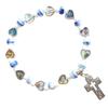 Cross Pendant Strand Bracelets Elastic Bead Bangles Women Jewelry Gift Beaded Bracelets Pendant Bracelets for Girl Women