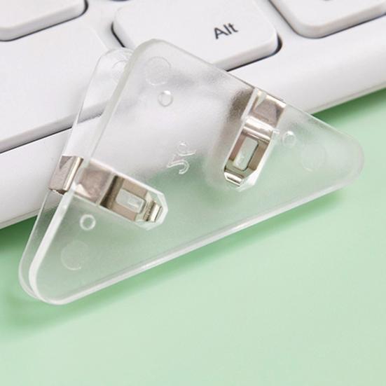 5Pcs Transparent Triangle Corner Clips Prevent Book Curling Multifunctional Document File Book Page Corner Clips Students Supplies