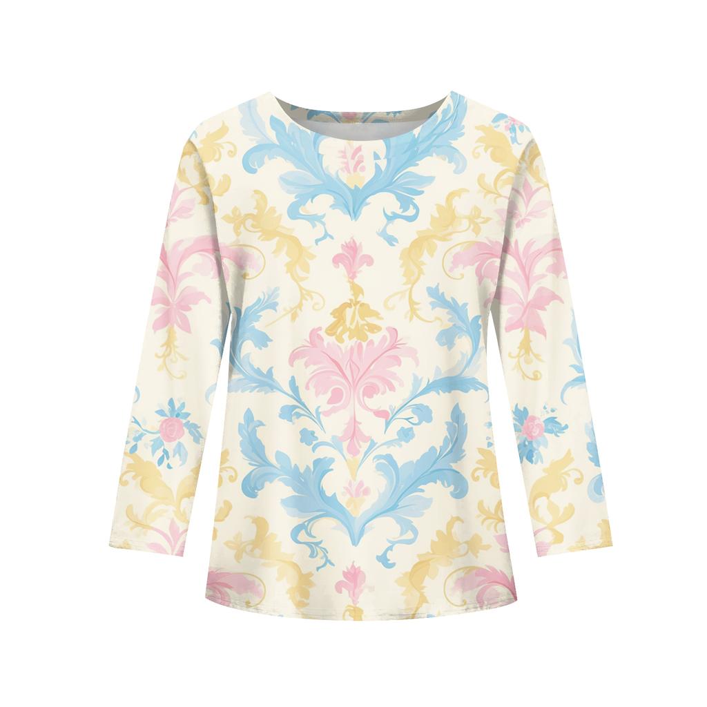 Girls Long Sleeve T Shirts Kids Fall Tops Crewneck Printed Basic Tees