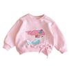 Schönes Sweatshirt mit Meerjungfrauen-Thema aus Baumwollmischung für Mädchen Maschinenwaschbar Oberteil Rundhalsausschnitt Für Tägliche Abenteuer Rosa 90-130