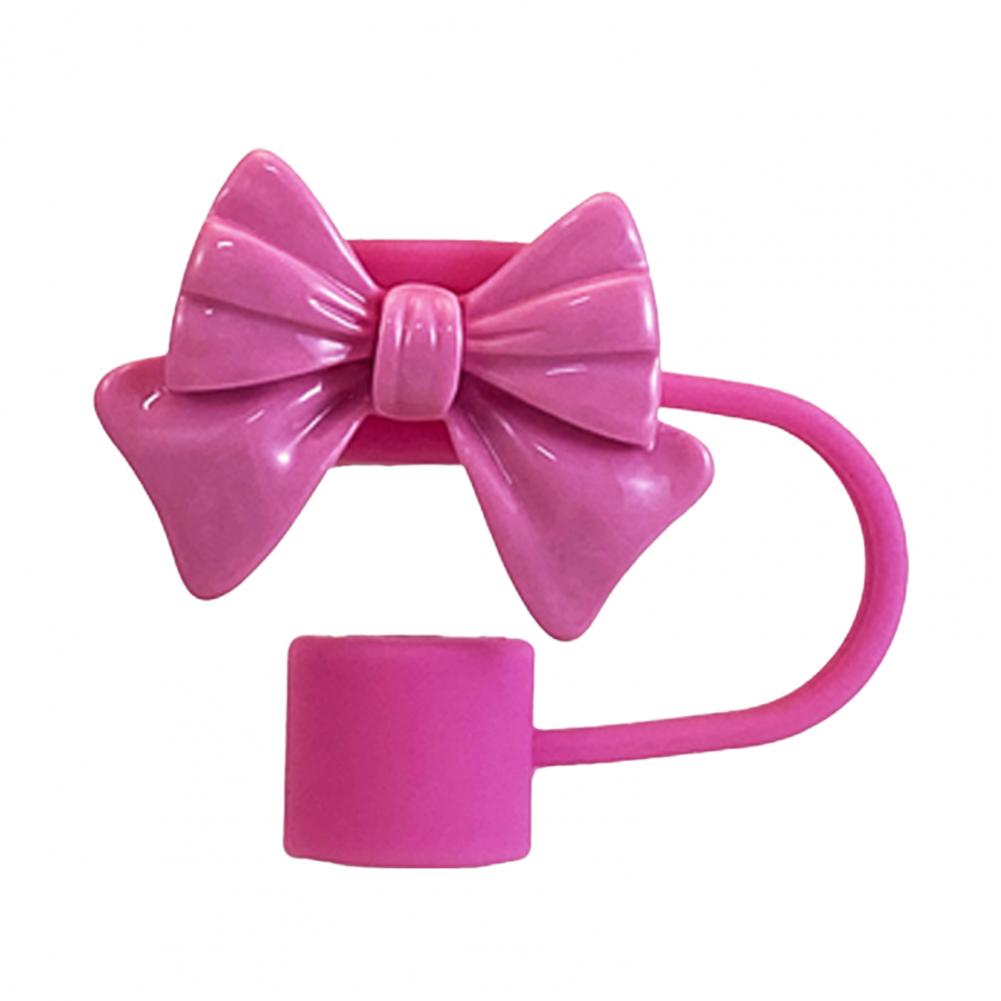 Pink Bow Straw Covers Cap Toppers for Stanley Tumblers Straw Tips Lid Protectors for 10mm Diameter Straws Cup Accessories