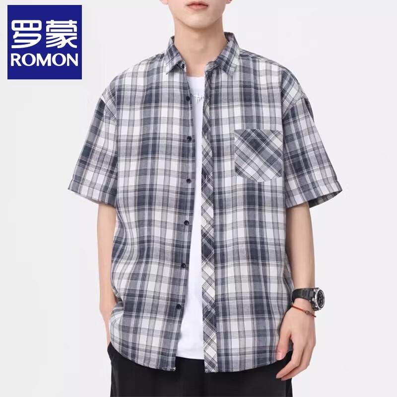 

Men s Casual Short-Sleeve Lapel Shirt 3XL