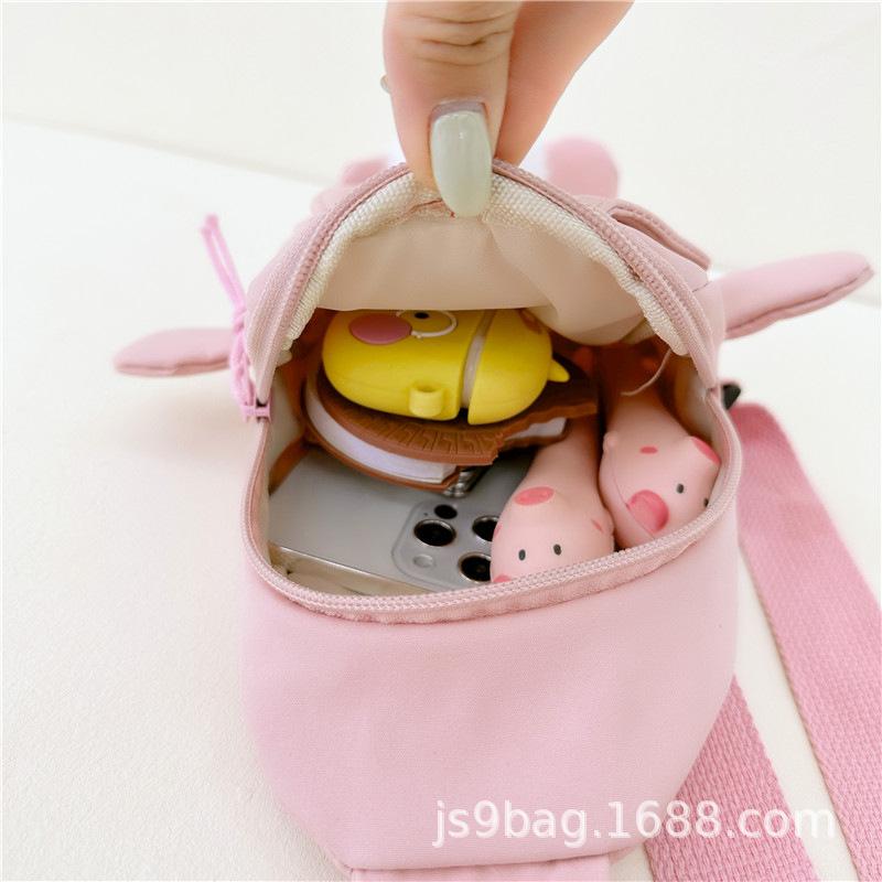 Schoolbag cartoon cute rabbit ears casual breast bag women's trendy children's bag women's new simple casual fashion shoulder messenger bag