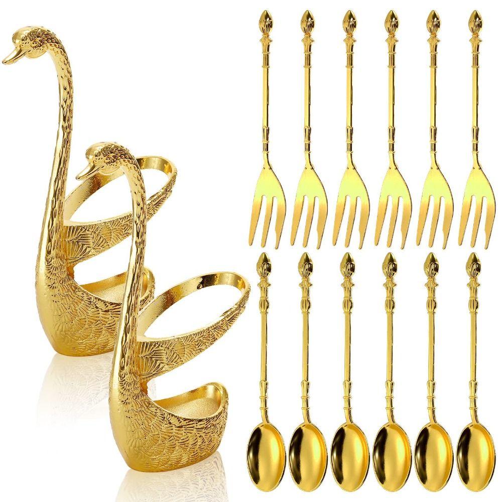 Elegant Swan Tableware Set Nordic Dessert Cake Forks Kitchen Supplies Dessert Utensils Daily Use