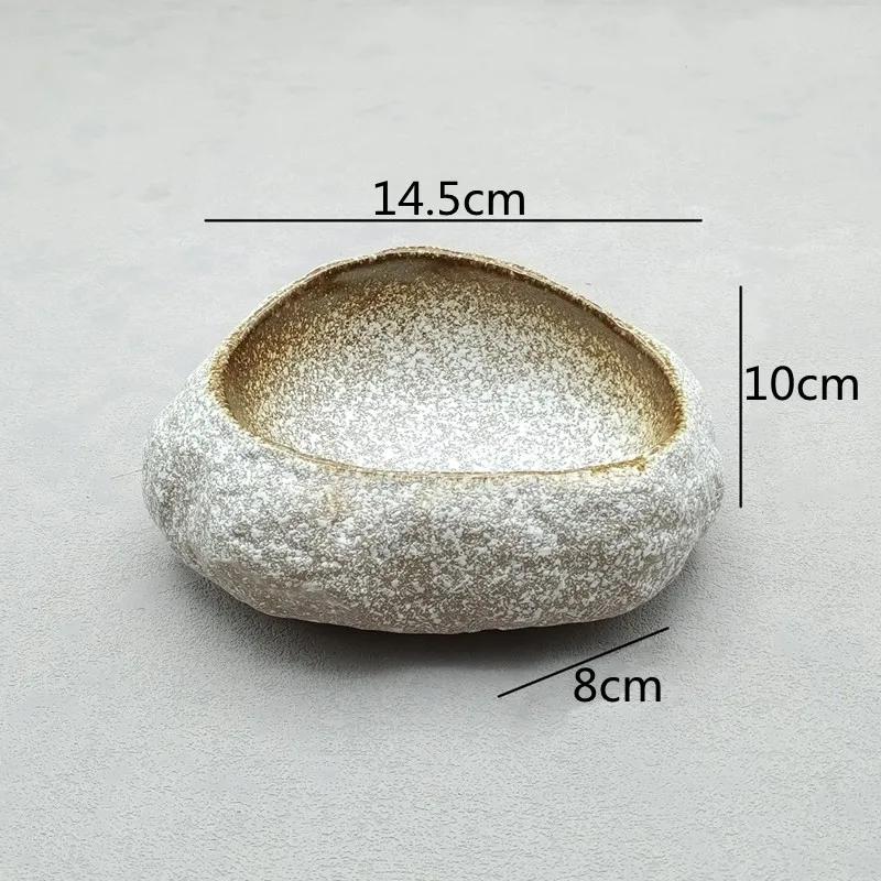 Kreative Steinform Sushiplatte Hotel Restaurant Dessert Kuchenplatte Hauptspeisenplatte Japanische Heimküche Suppenteller Geschirr