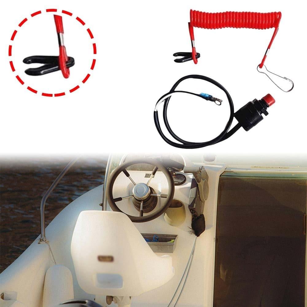 Safe Kill Switch Tether Cord Stretchable Engine Kill Stop Switch Boat Kill Switch Lanyard  Travel