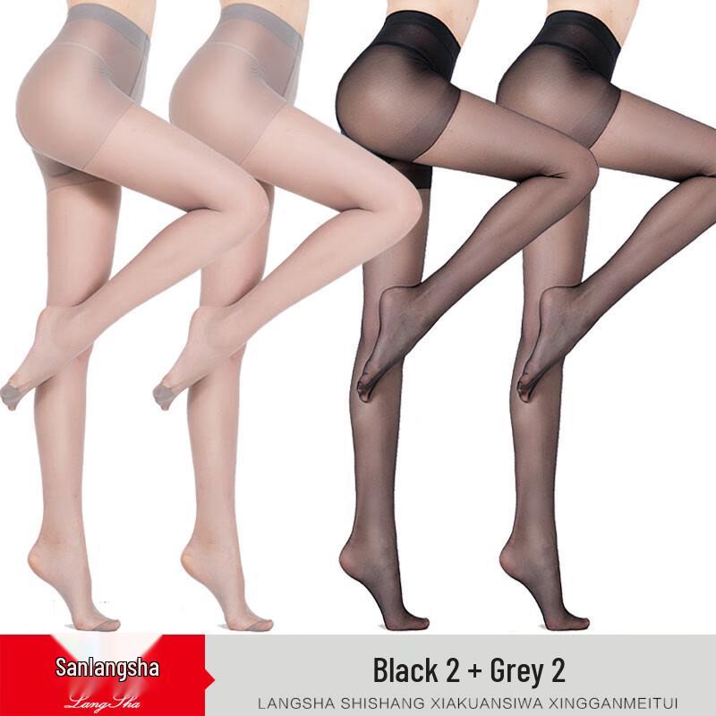 Langsha Women's Ultra-Thin Double-Sided Reinforced Crotch Pantyhose