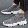 Slip-on High Top Thick Platform Mesh Upper Man Casual Sneaker Comfortable Stylish Simple Jogging Summer Sports Shoes for Men