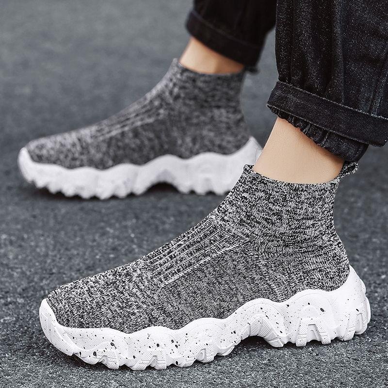 Slip-on High Top Thick Platform Mesh Upper Man Casual Sneaker Comfortable Stylish Simple Jogging Summer Sports Shoes for Men