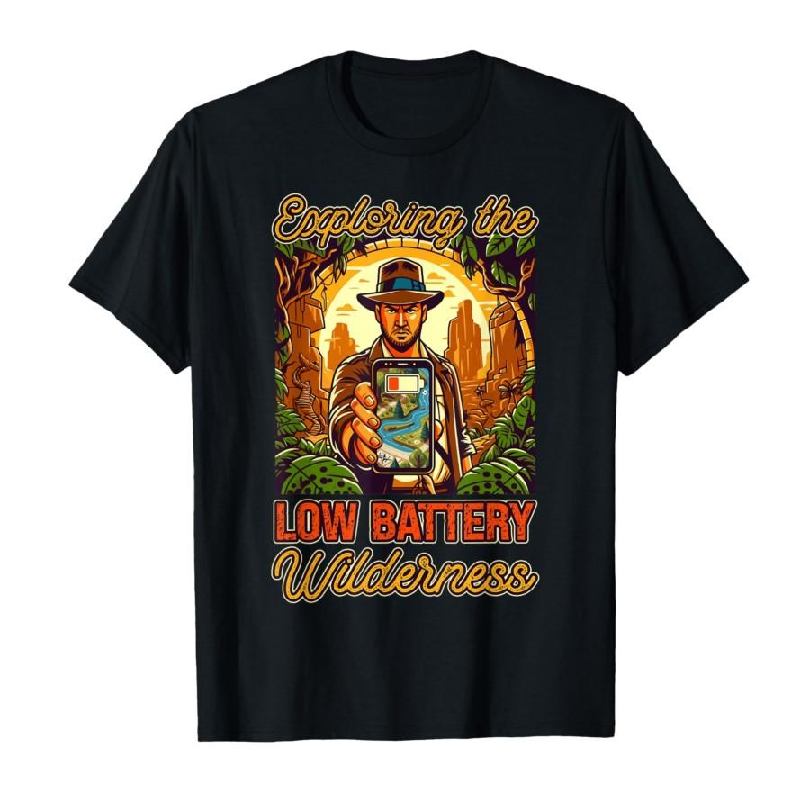 

Exploring The Low Battery Wilderness Funny Meme Quote T-shirt For Men Women 100% Cotton T Shirts Short Sleeve Tops 0304-1 - M... S разноцветный