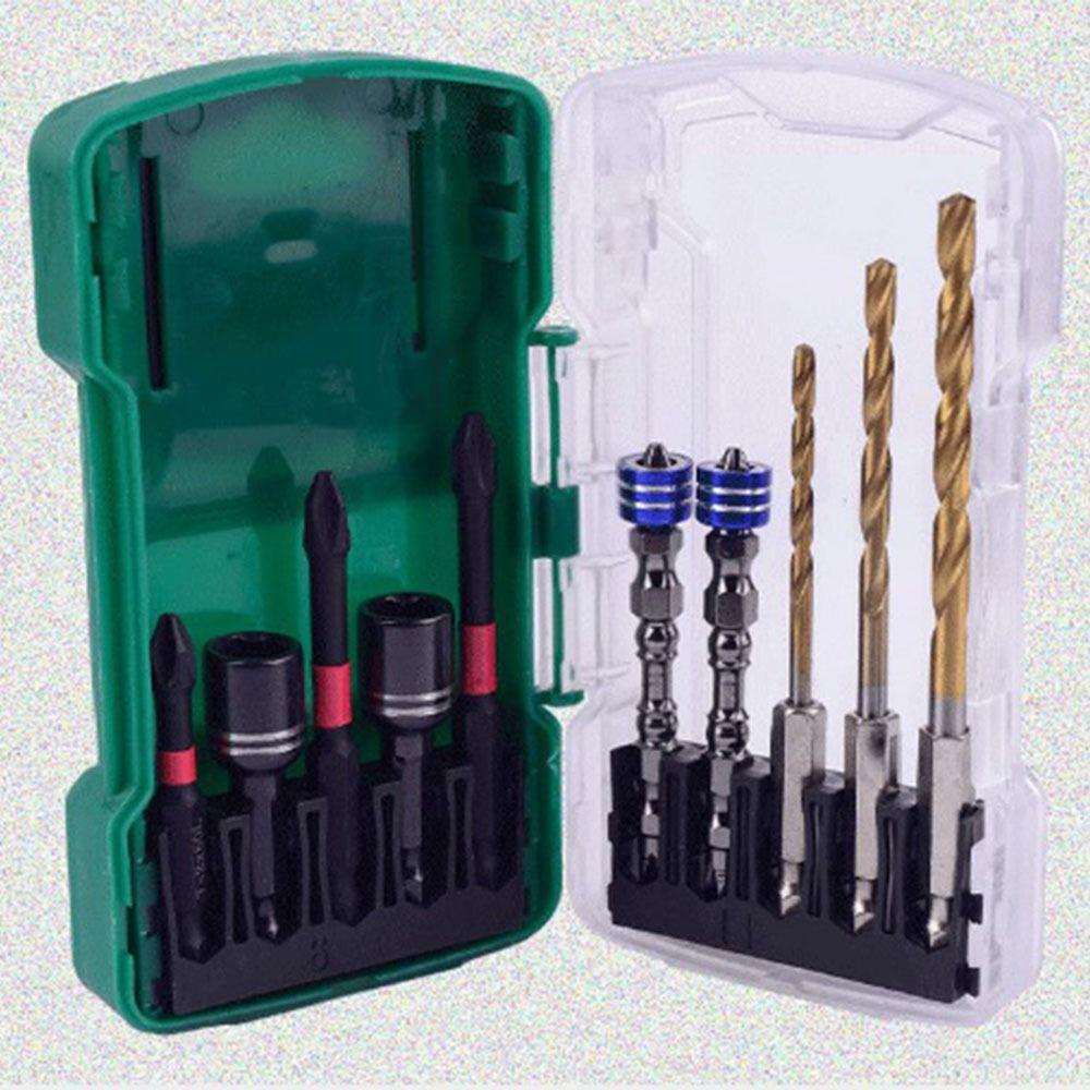 10Pcs/Set Impact Resistant Magnetic Drill Bit Set Magnetic Power Tools Kit Power Tools