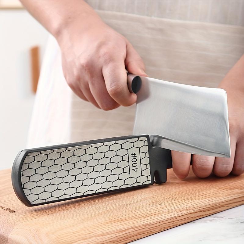 Diamond Knife Sharpener, 400 Grit Dual Sided Multi Functional Sharpening Stone, Medium Grit, Steel Material , Home Kitchen Tool