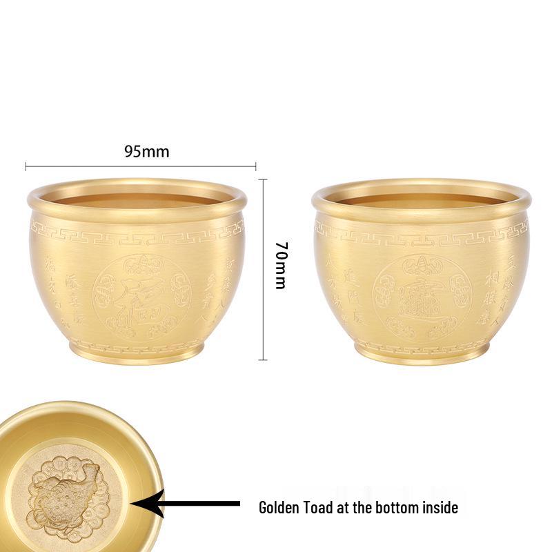 Copper Pot Decorative Ashtray: Pure Brass Blessings and Wealth Attraction Jar.