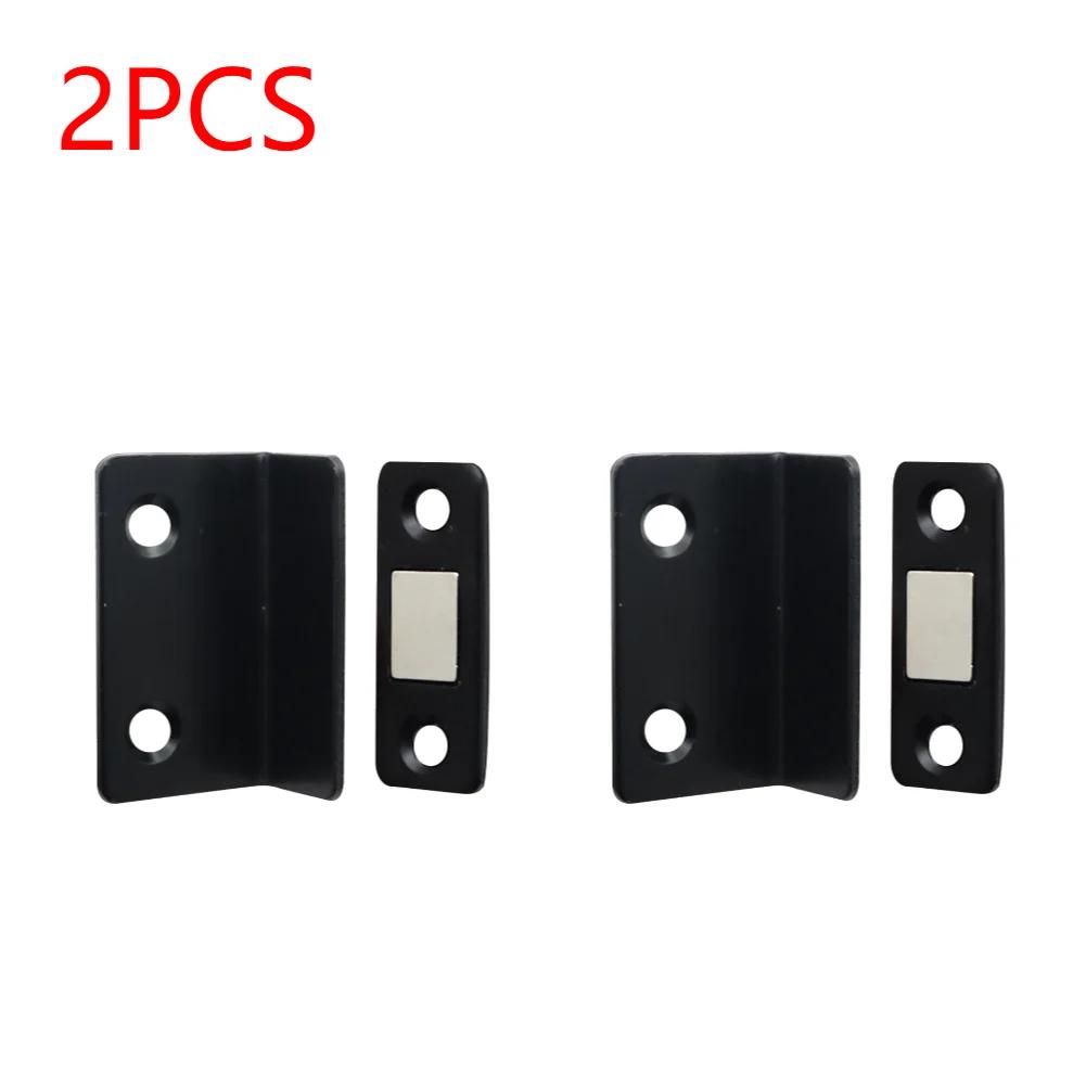 Strong Magnetic Cabinet Catches Punch Free L-Shaped Sliding Door Stop Ultra Thin Invisible Anti Collision Furniture Hardware
