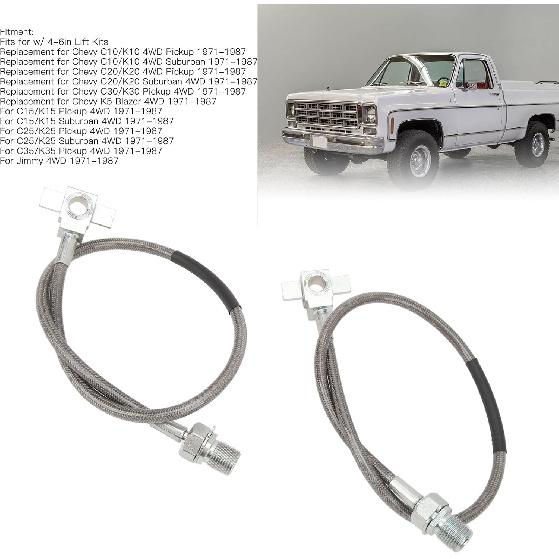 2Pcs Front Stainless Steel Brake Line 89340S Replacement For Chevy C10 C20 C30 K10 K20 K30 K5