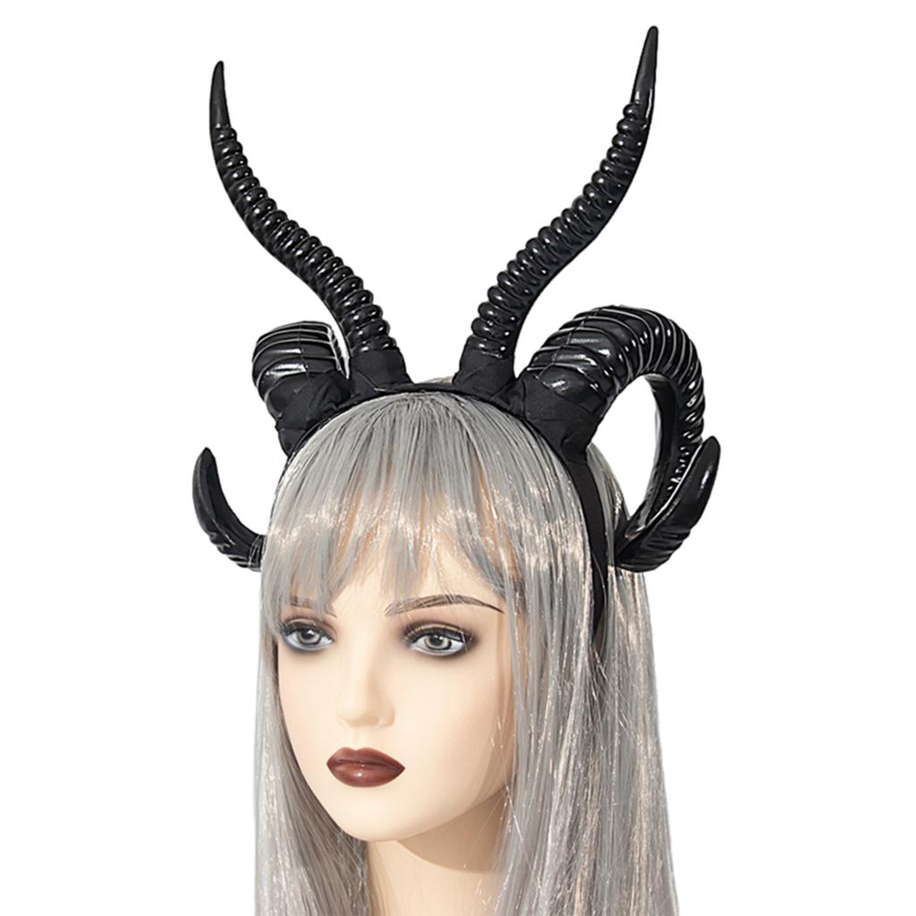 Handmade Sheep Horn Headbands Girl Cosplay Realistic Sheep Horn Fursuit Masquerades Halloween Cosplay Party