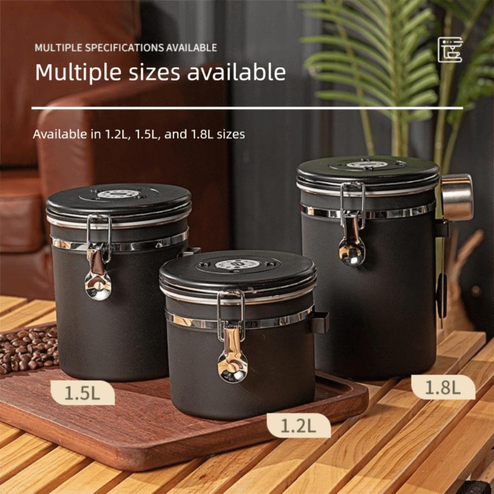 Sealed Coffee Bean Storage Box Stainless Steel Kitchen Storage Jars Coffee Bean Cans  Cafe Supplies