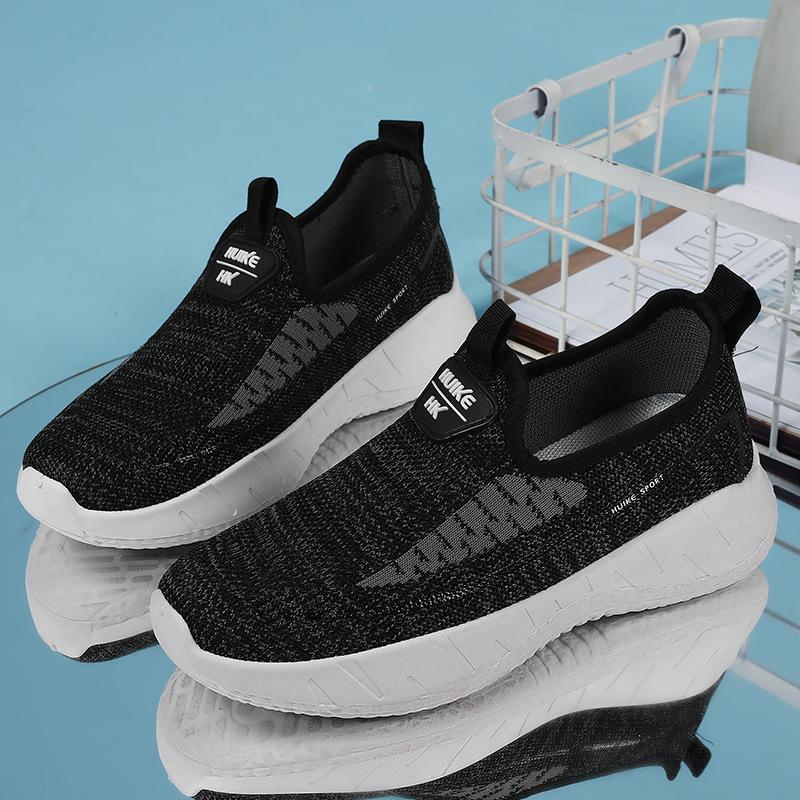 Autumn new mother shoes one pedal soft sole breathable versatile casual women's shoes flying woven walking shoes lazy shoes