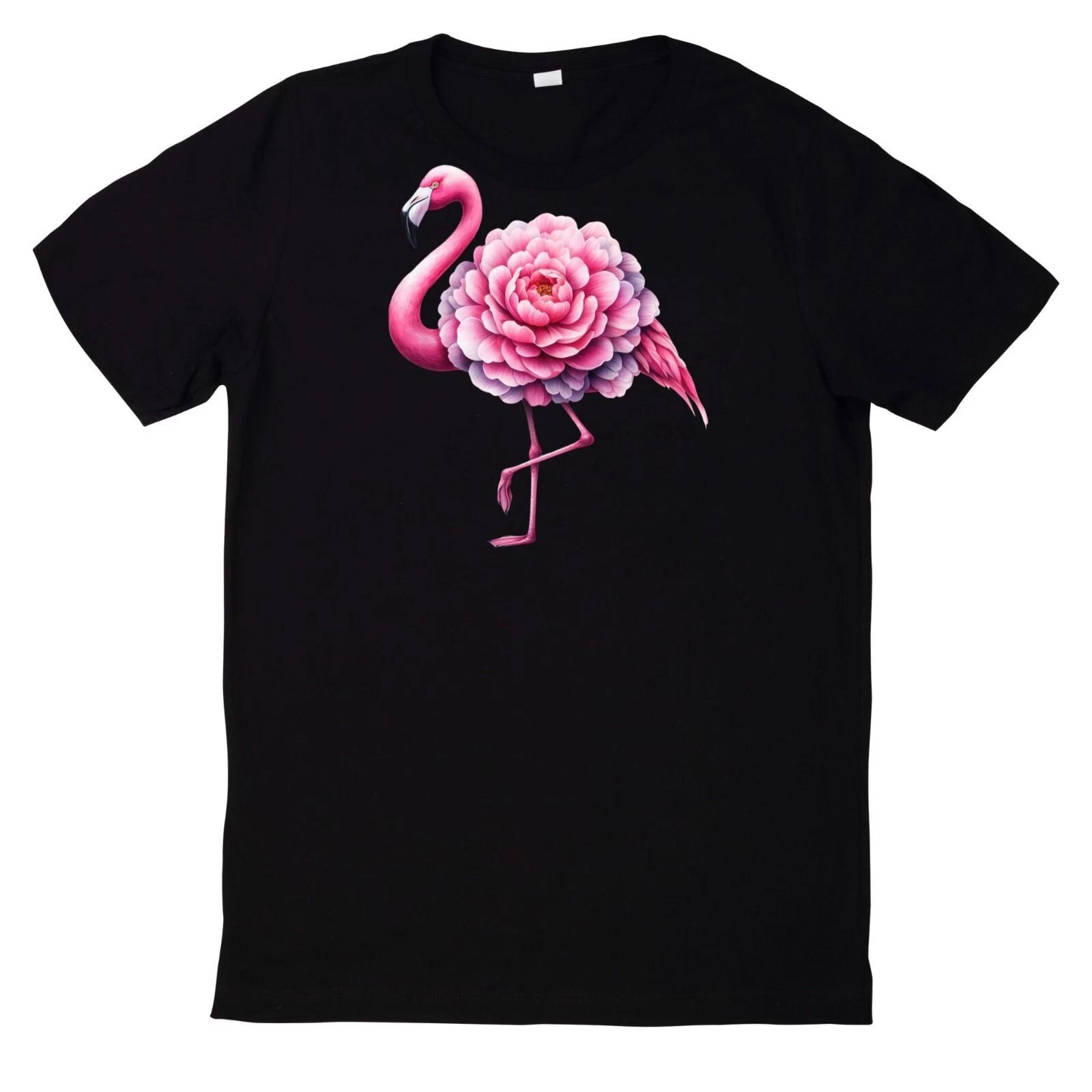 T-Shirt Rosa Blumen Flamingo Motiv M