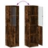 Highboard with Glass Door Smoked Oak 35 X 37 X 142 Cm