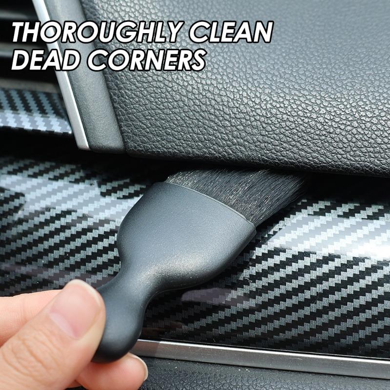 Car Cleaning Brush Universal Auto Air Outlet Detail Brush Car Interior Dead Corner Gap Dust Removal Brush with Dustproof Lid