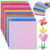 NUOLUX Glitter Origami 100 Pearl Hologram Laser Aurora 10 Assorted Colors Paper, 15cm, Sheets, Colors, Single-Sided,