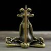 1PC Retro Copperware Incense Socket Zen Frog Ornaments Solid Pure Copper Frog Tea Pet Incense Holder Ornaments