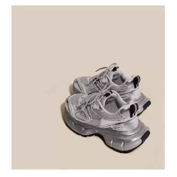 Girls' Sports Shoes silver Children's Dad Shoes New Autumn Girls' Breathable Casual Shoes Mesh Running Shoes
