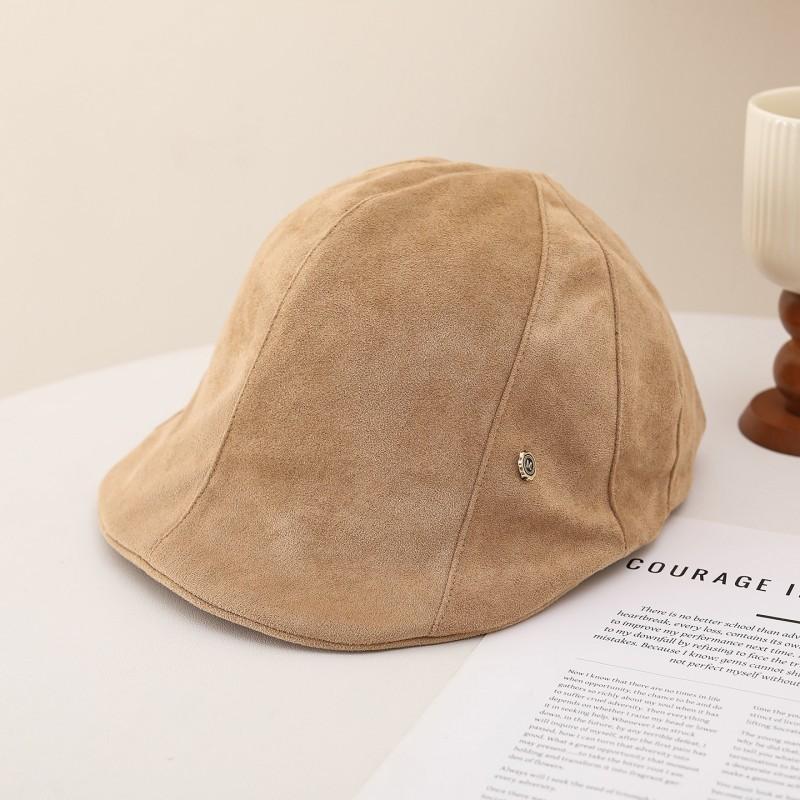Womens Winter Beret-Style Visor Cap Retro Minimalist Japanese Korean Fashion Foldable Adjustable Hat
