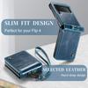 Leather Protection Phone Case For Samsung Galaxy Z Flip4 Flip 4 5g Zflip4 Non -Slip Phone Strop Ring Cover For Samsung Flip4
