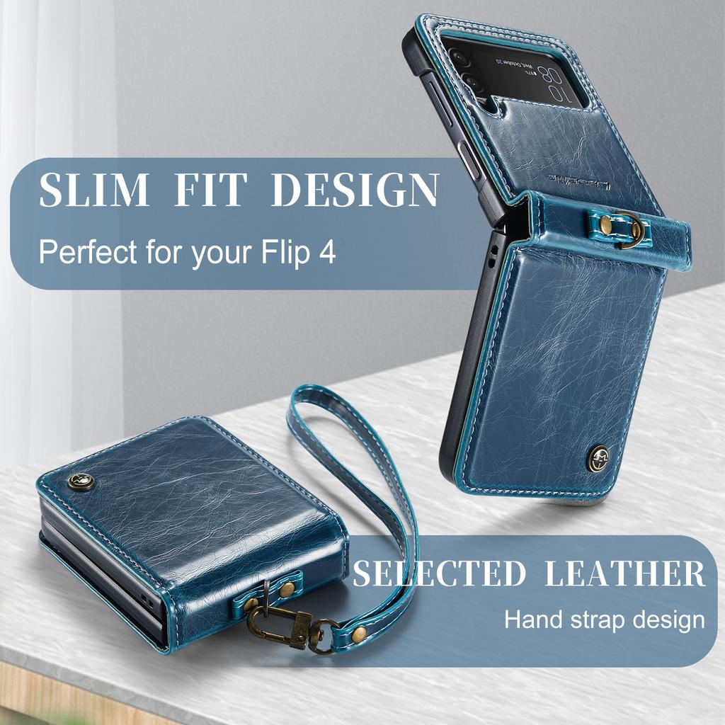 Leather Protection Phone Case For Samsung Galaxy Z Flip4 Flip 4 5g Zflip4 Non -Slip Phone Strop Ring Cover For Samsung Flip4