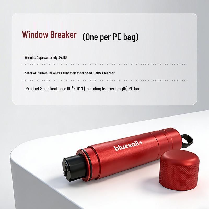 Blue Sail Medical Emergency Escape Tool: High-Grade Car Safety Hammer with Window Breaker and Rope Cutter.