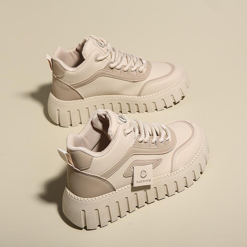 Fleece Sports Cotton Shoes Women's New Winter Thick Soft Sole High Top Leather Surface Two Cotton Break