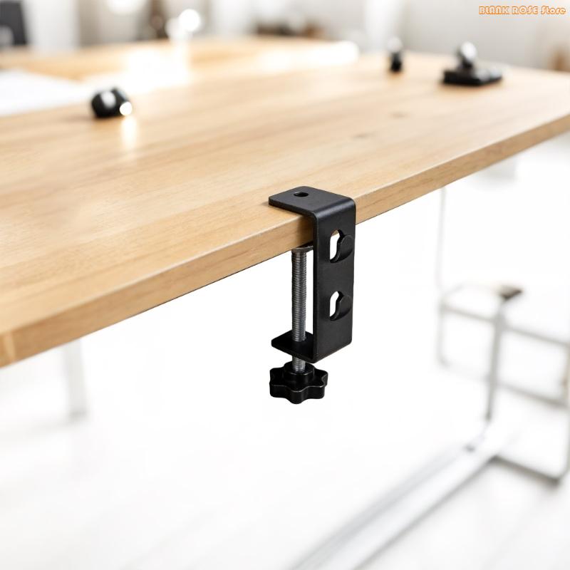 K1AE 2Pcs Desktop Base C Clamps Table Mount Clamps Desk C Clamps Iron Hardware Clamps For Workbench Studio Accessories