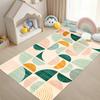 Vintage Double Rainbow Kids Area Rug Non Slip Washable Mat for Nursery Playroom Kids Bedroom Playful Home Decor