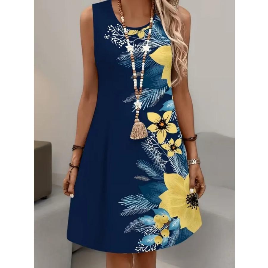 Casual Vintage Tropical Floral Print Women Summer Dress,Summer Outfits For Women Vacation Outfits Woman Y2k Ladies Clothes Tees