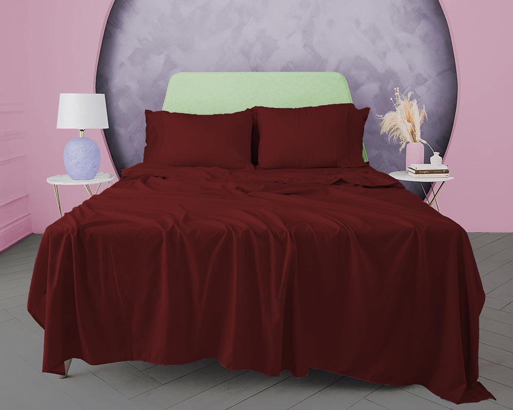 3dílná sada jednobarevných prostěradel ze 100% egyptské bavlny, 600TC - obsahuje 1 prostěradlo a 2 polštáře, různé velikosti a barvy