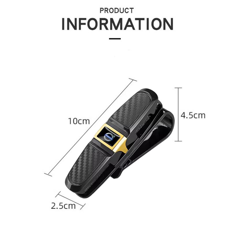 Car Glasses Case Auto Sun Visor Glasses Holder Clip Sticker For Volvo ES90 EC40 EX40 EM90 XC90 V90 V60 XC60 V40 S80 S60 S90 C40