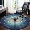 1pc Dragonfly Staine Glass Office Round Rug, Non-slip, Soft and Durable Office Rug for Interior Decoration, Perfect for Office,Decoration yy260204080
