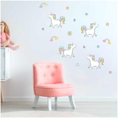 [Q6570] - Multicolored 'Licorne My Unicorn' Sticker Sheet - 20x70 Cm