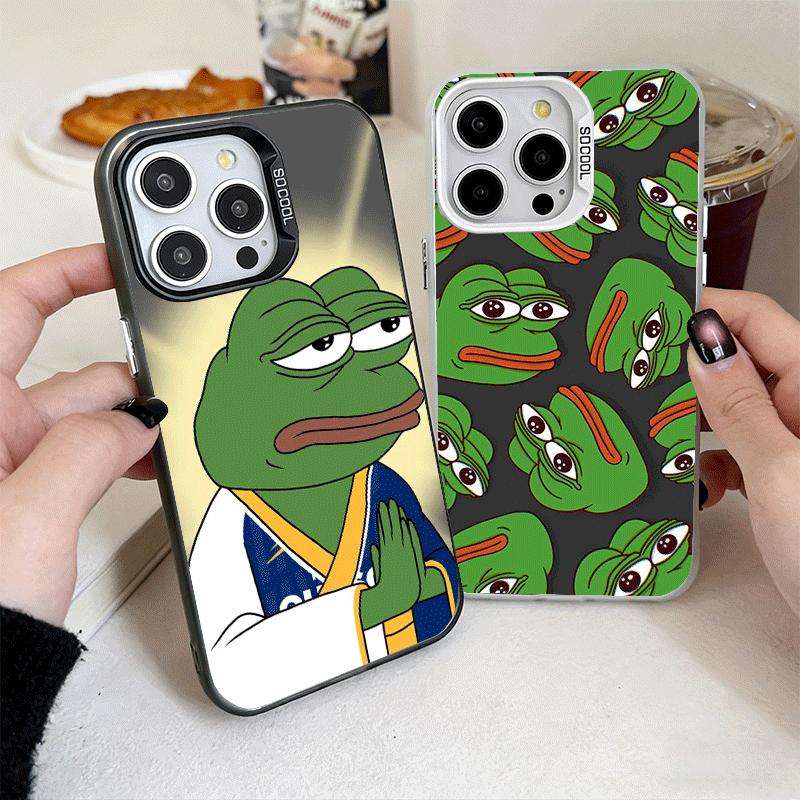 Funny Sad Forg P-Pepe Meme Shockproof Phone Case for iPhone 17 Air 16 16E 15 Pro Max 14 Plus 13 Mini 12 Back Cover Anti Fall Fun